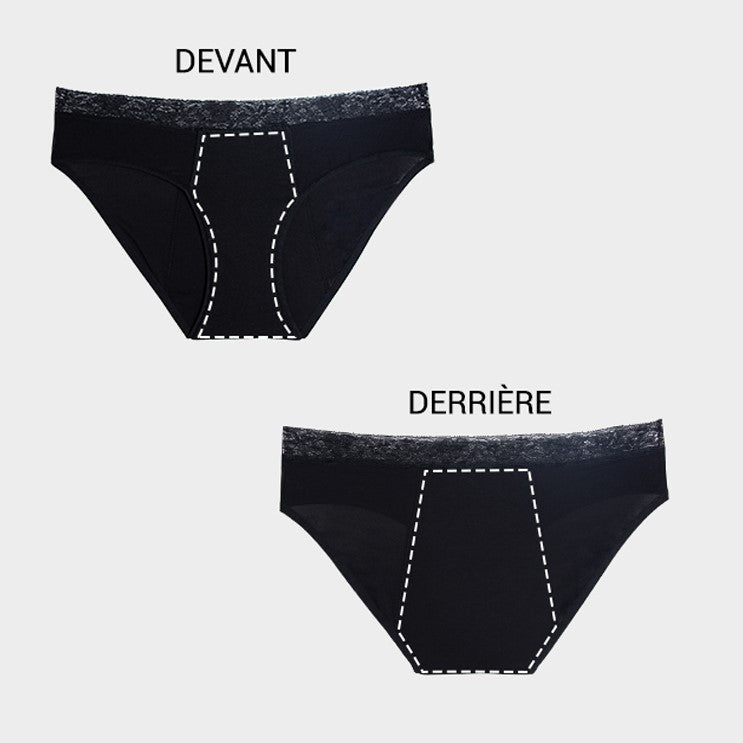 Culotte menstruelle taille haute ORNELLA - Noire