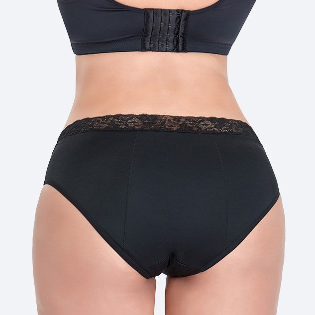Culotte menstruelle taille haute ORNELLA - Noire